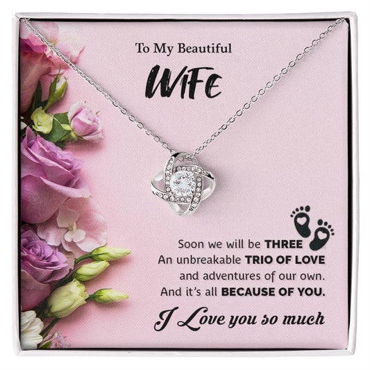 To My Beautiful Wife | I Love You So Much - Love Knot Necklace